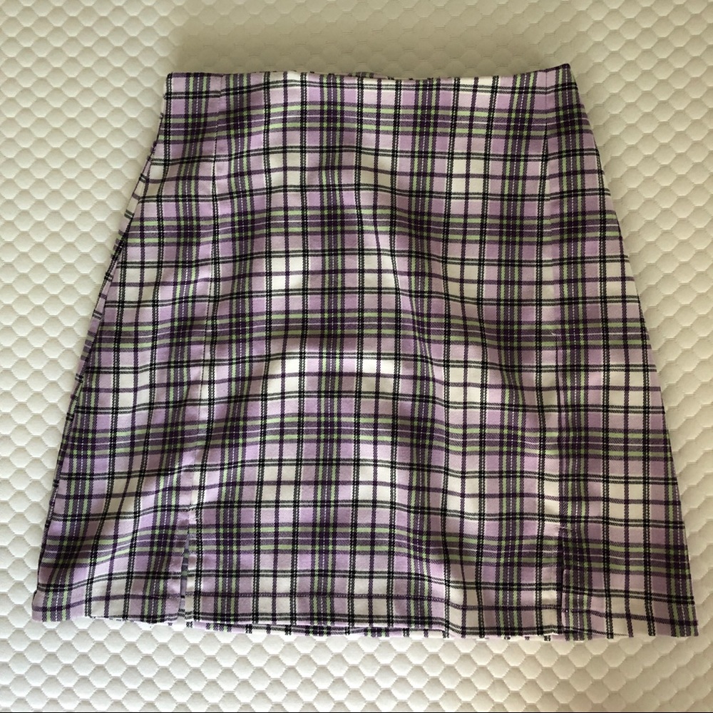 Purple Plaid Cara Skirt Brandy